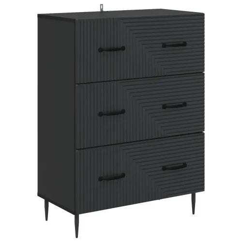 Ormar s ladicama Crna 66 x 34,5 x 89,5 cm Konstruirano drvo - Crna Cijena