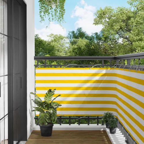 Zaštita od pogleda za balkon 100 x 300 cm Oxford tkanina Pravokutni - Žuta i bijela 100 x 300 cm Cijena
