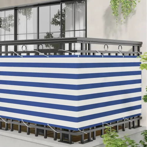 Zaštita od pogleda za balkon 100 x 200 cm Oxford tkanina Pravokutni - Plava i bijela 100 x 200 cm Cijena