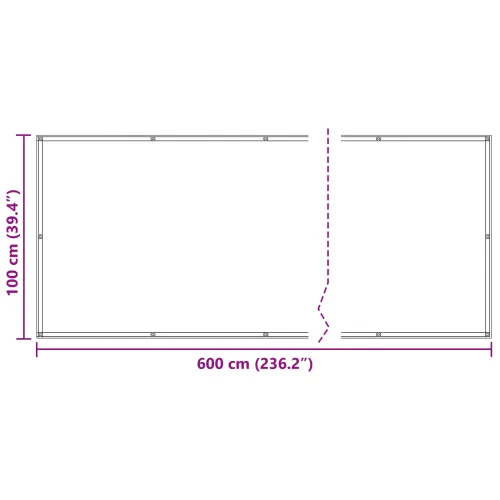 Zaštita od pogleda za balkon 100 x 600 cm Oxford tkanina Pravokutni - narančasta i smeđa 100 x 600 cm Cijena