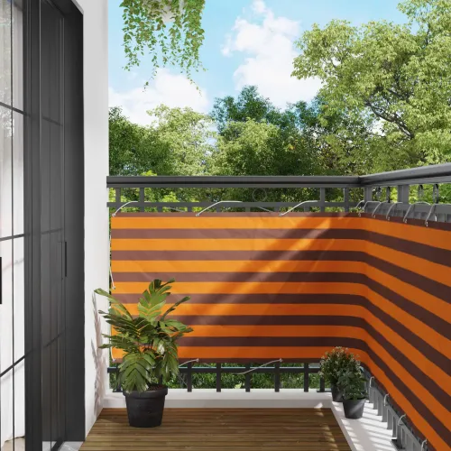 Zaštita od pogleda za balkon 100 x 600 cm Oxford tkanina Pravokutni - narančasta i smeđa 100 x 600 cm Cijena