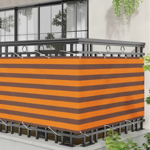 Zaštita od pogleda za balkon 100 x 600 cm Oxford tkanina Pravokutni - narančasta i smeđa 100 x 600 cm Cijena