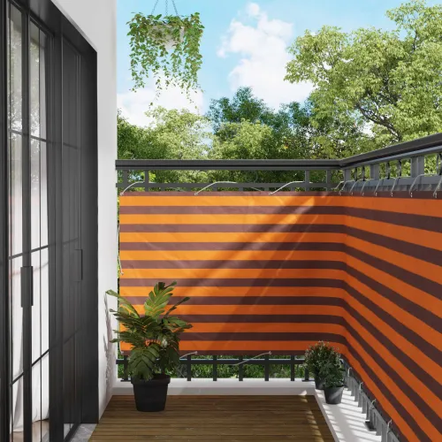 Zaštita od pogleda za balkon 110 x 200 cm Oxford tkanina Pravokutni - narančasta i smeđa 110 x 200 cm Cijena