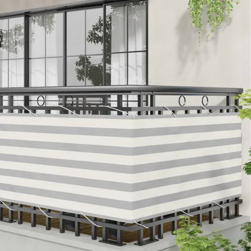Zaštita od pogleda za balkon 75 x 800 cm Oxford tkanina Pravokutni - Svijetlosiva i bijela 75 x 800 cm Cijena