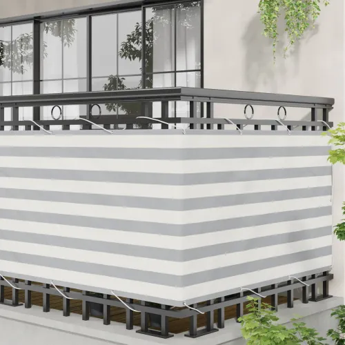 Zaštita od pogleda za balkon 90 x 1000 cm Oxford tkanina Pravokutni - Svijetlosiva i bijela 90 x 1000 cm Cijena