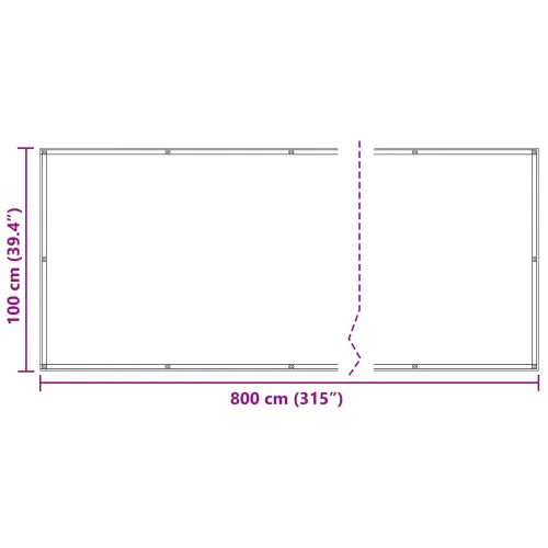 Zaštita od pogleda za balkon 100 x 800 cm Oxford tkanina Pravokutni - Svijetlosiva i bijela 100 x 800 cm Cijena
