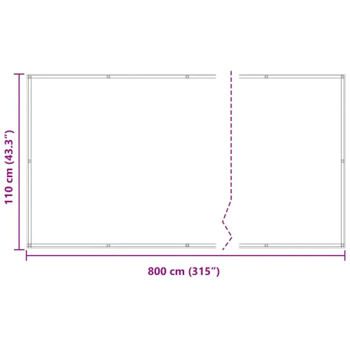 Zaštita od pogleda za balkon Pravokutni 110 x 800 cm Oxford tkanina - Svijetlosiva i bijela 110 x 800 cm Cijena