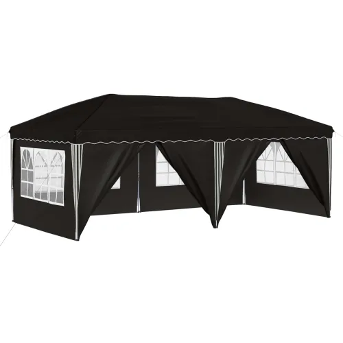 Rastezljivi šator za svadbe - šator za zabave 575 x 288 x 245 cm Crna - Crna with 6 sidewalls Cijena