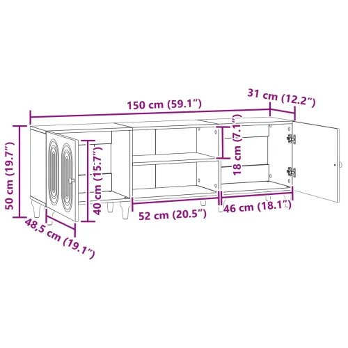 TV ormar 150 x 31 x 50 cm Bijela visokog sjaja - Bijela visokog sjaja Cijena