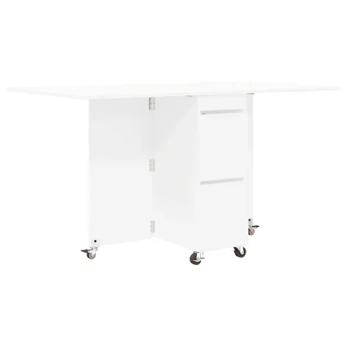 Blagovaonski stol 140 x 80 x 77 cm Konstruirano drvo Bijela - Bijela Cijena