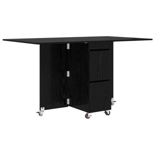 Blagovaonski stol 140 x 80 x 77 cm Konstruirano drvo Crni hrast - Crni hrast Cijena