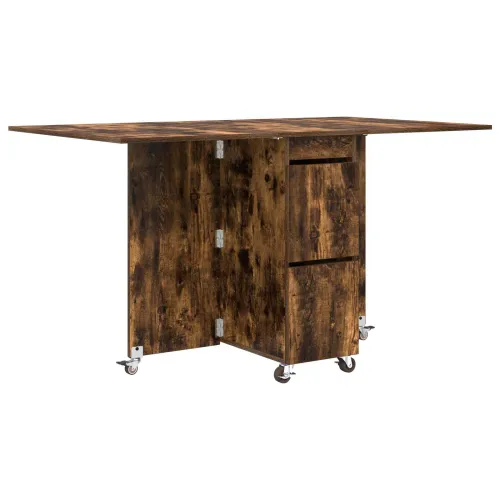 Blagovaonski stol 140 x 80 x 77 cm Konstruirano drvo Pravokutni - Dimljeni hrast Cijena