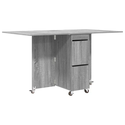 Blagovaonski stol 140 x 80 x 77 cm Konstruirano drvo Pravokutni - Siva Sonoma Cijena