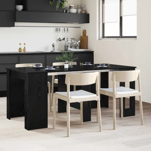 Blagovaonski stol 180 x 85 x 75 cm Konstruirano drvo Crni hrast - Crni hrast 180 cm Cijena