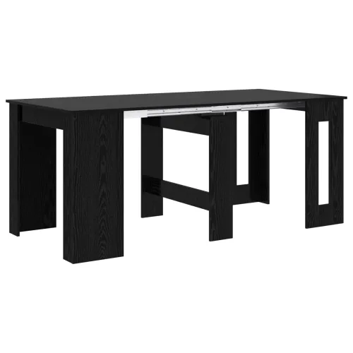 Blagovaonski stol 180 x 85 x 75 cm Konstruirano drvo Crni hrast - Crni hrast 180 cm Cijena