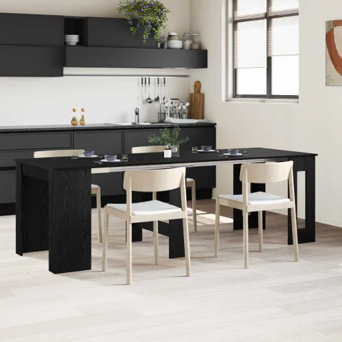 Blagovaonski stol 240 x 85 x 75 cm Konstruirano drvo Crni hrast - Crni hrast 240 cm Cijena