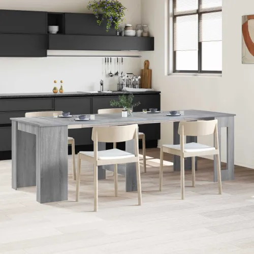 Blagovaonski stol 240 x 85 x 75 cm Konstruirano drvo - Siva Sonoma 240 cm Cijena