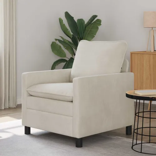 Sofa Krem 76 x 81 x 87,5 cm Baršun - Krem 60 cm Cijena