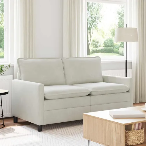 Sofa Krem 156 x 81 x 87,5 cm Baršun - Krem 140 cm Cijena