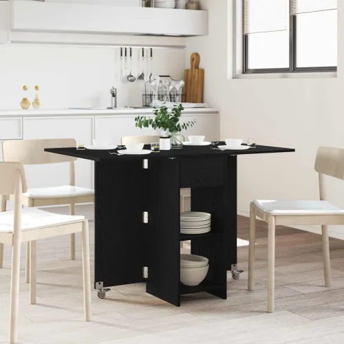 Blagovaonski stol 115 x 70 x 75 cm Konstruirano drvo Crni hrast - Crni hrast Cijena