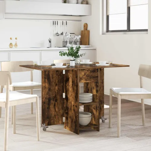 Blagovaonski stol 115 x 70 x 75 cm Konstruirano drvo - Dimljeni hrast Cijena