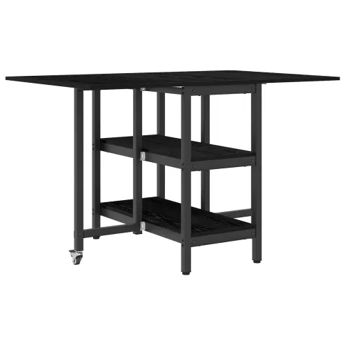 Blagovaonski stol 122 x 80 x 76,5 cm Konstruirano drvo - Crni hrast Cijena