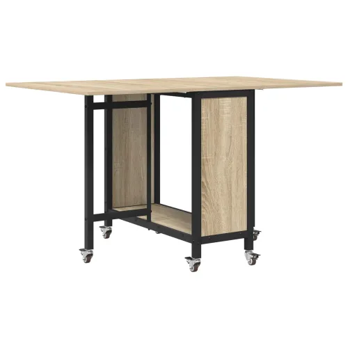 Sklopivi blagovaonski stol s kotačićima 130 x 80 x 76,5 cm - Hrast sonoma Cijena