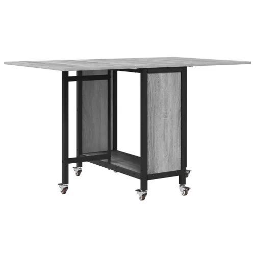 Sklopivi blagovaonski stol s kotačićima 130 x 80 x 76,5 cm - Siva Sonoma Cijena