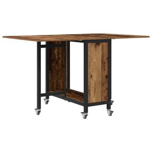 Sklopivi blagovaonski stol s kotačićima 130 x 80 x 76,5 cm - Staro drvo Cijena