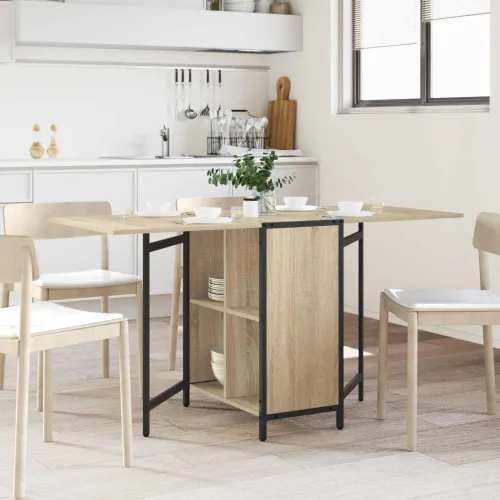 Blagovaonski stol 144 x 60 x 75 cm Konstruirano drvo Pravokutni - Hrast sonoma Cijena