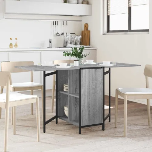 Blagovaonski stol 144 x 60 x 75 cm Konstruirano drvo Pravokutni - Siva Sonoma Cijena