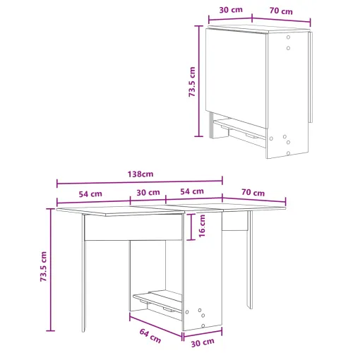 Blagovaonski stol 138 x 70 x 73,5 cm Konstruirano drvo - Staro drvo Cijena