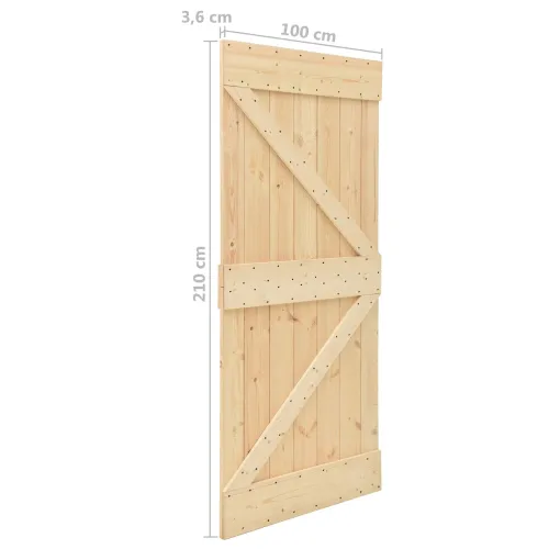Klizna vrata 2 kom. 100 x 210 cm Masivna borovina - 100 x 210 cm 2 Cijena