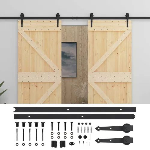 Klizna vrata 2 kom. 100 x 210 cm Masivna borovina - 100 x 210 cm 2 Cijena
