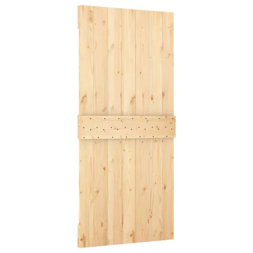 Klizna vrata 100 x 210 cm Masivna borovina Prirodna i bijela Cijena
