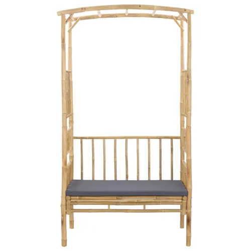 Vrtni luk s klupom Tamnosiva 115 x 50 x 205 cm Bambus - Tamno siva Cijena