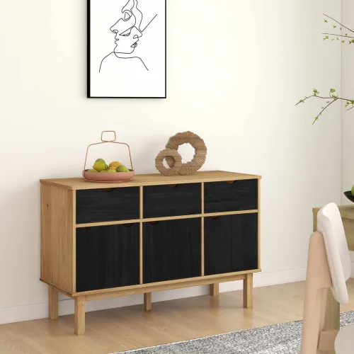 komoda OTTA Smeđa i crna 114 x 43 x 73,5 cm - Crna Cijena