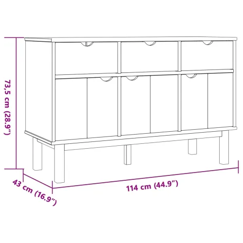komoda OTTA Smeđa i crna 114 x 43 x 73,5 cm - Crna Cijena