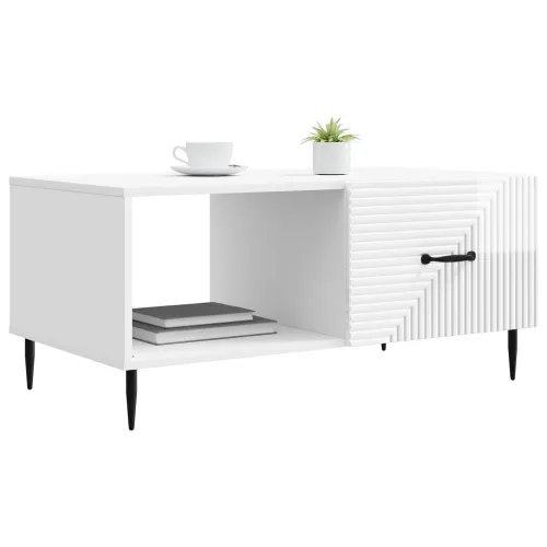 Stolić za kavu Bijela visokog sjaja 90 x 50 x 40 cm - Bijela visokog sjaja Cijena