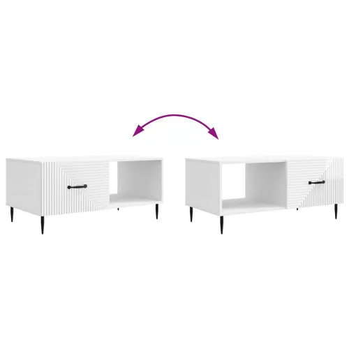 Stolić za kavu Bijela visokog sjaja 90 x 50 x 40 cm - Bijela visokog sjaja Cijena