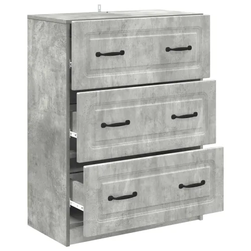 Ormar s ladicama 66 x 34,5 x 87 cm Konstruirano drvo - Betonska siva Cijena