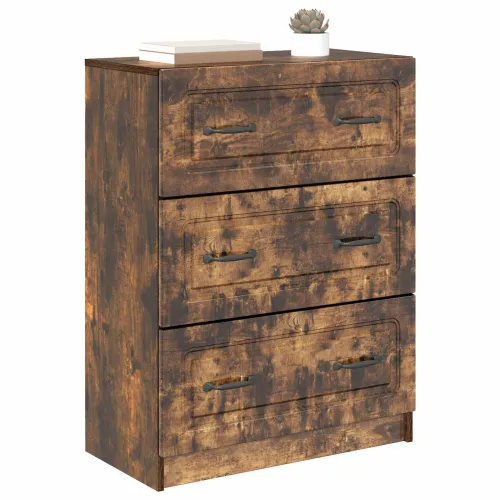 Ormar s ladicama 66 x 34,5 x 87 cm Konstruirano drvo - Dimljeni hrast Cijena