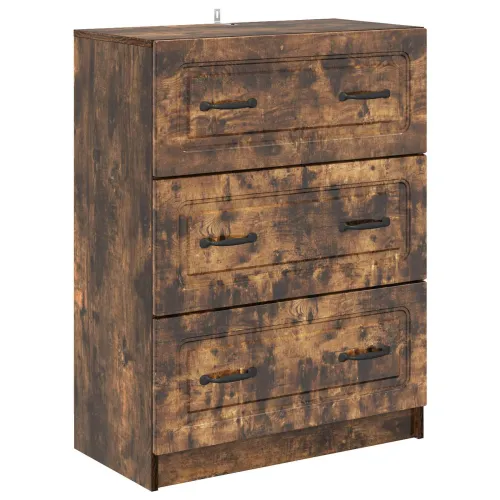 Ormar s ladicama 66 x 34,5 x 87 cm Konstruirano drvo - Dimljeni hrast Cijena