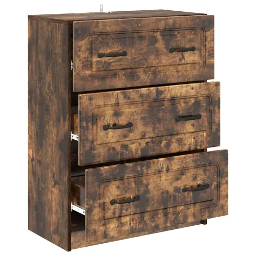 Ormar s ladicama 66 x 34,5 x 87 cm Konstruirano drvo - Dimljeni hrast Cijena