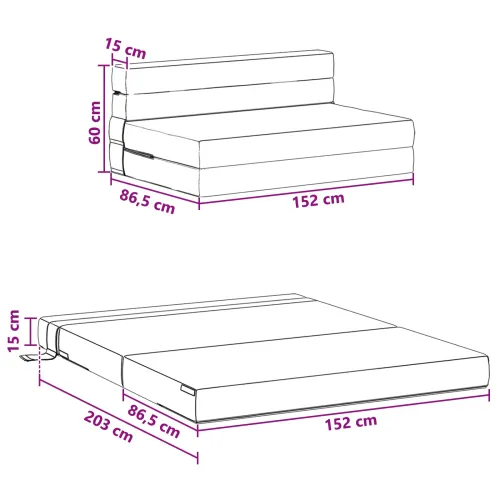 Sofa na razvlačenje Sivosmeđa 152 x 86,5 x 60 cm Tkanina - Sivosmeđa 152 x 86,5 x 60 cm Tkanina Cijena