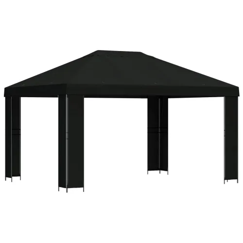 Gazebo 4 × 3 m Crna Poliester i čelik 190 gsm - Crna Bez bočnog zida Cijena