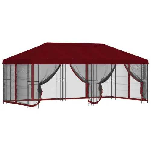 Paviljon s bočnim stranama 6 x 3 m Tamno crvena - Tamno crvena Cijena