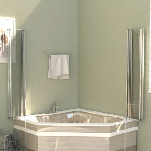 Tuš kabina od kaljenog stakla 120 x 140 cm prozirna - 120 x 140 cm Cijena