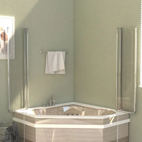 Tuš-kabine od kaljenog stakla 2 kom 104 x 130 cm prozirne - 104 x 130 cm Cijena