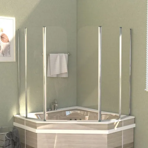 Tuš-kabine od kaljenog stakla 2 kom 104 x 130 cm prozirne - 104 x 130 cm Cijena